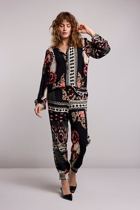 TROUSERS SCARF PRINT ELASTANE BLACK 2
