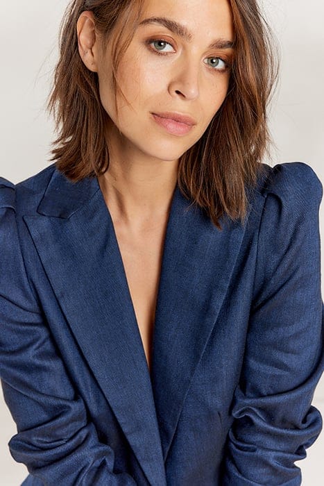 BLAZER LINEN BLEND NIGHT SKY 4