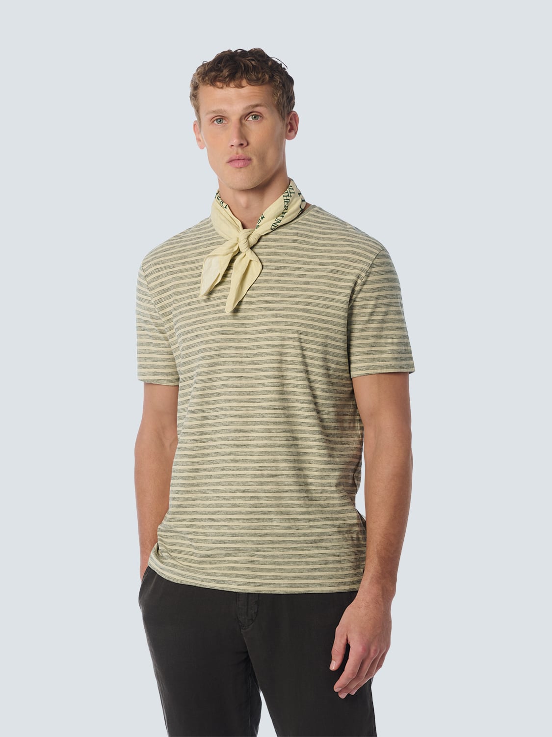 T-SHIRT CREWNECK STRIPES CEMENT 1
