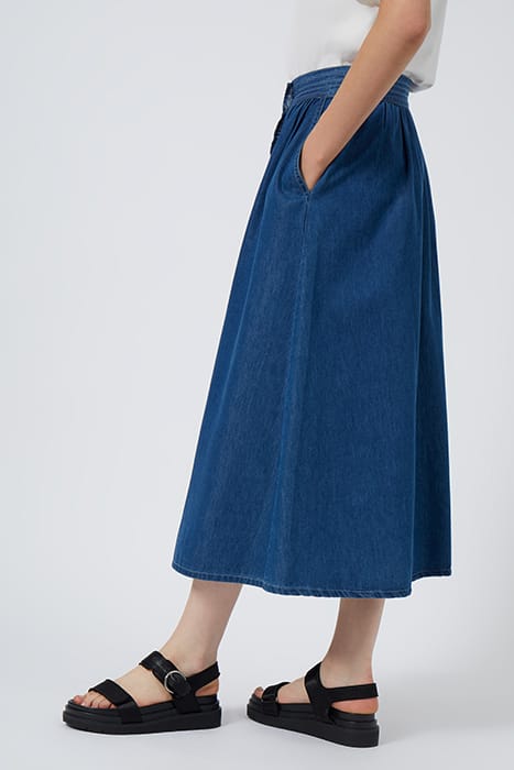 SUMMER CHAMBRAY BUTTN DWN SKRT BLUE 3