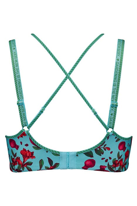 FORBIDDEN FRUIT POMEGRANATE PRINT PLUNGE BALCONY BRA 5