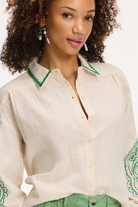 LADIES ELODIE BLOUSE SEERSUCKER KIT WHITE 8