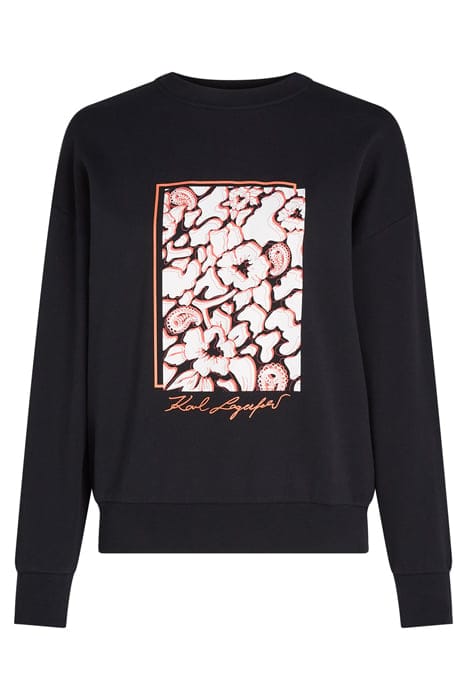 FLORAL PRINT SWEAT BLACK 1