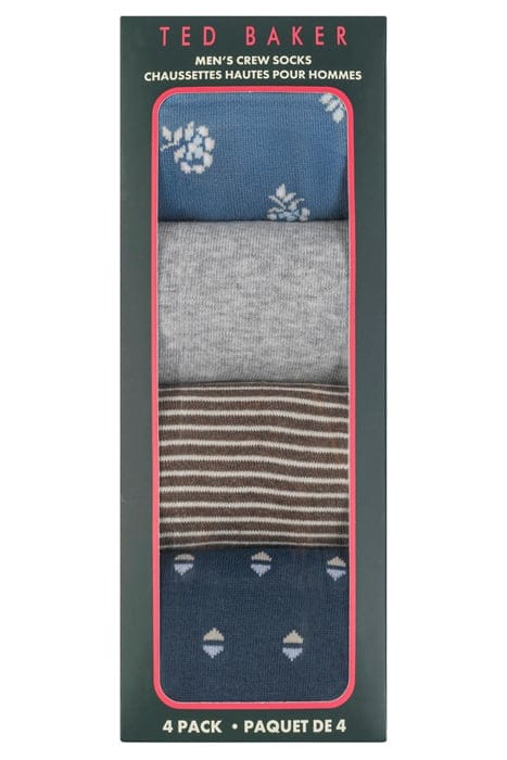 4PK MENS NON TERRY DRESS CREW BLUE 7