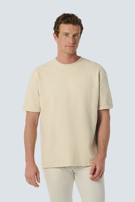 T-SHIRT CREWNECK SOLID JACQUARD CEMENT 1