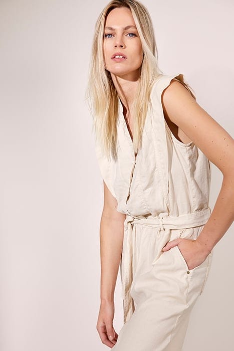 JUMPSUIT COTTON LINEN STRETCH IVORY 4