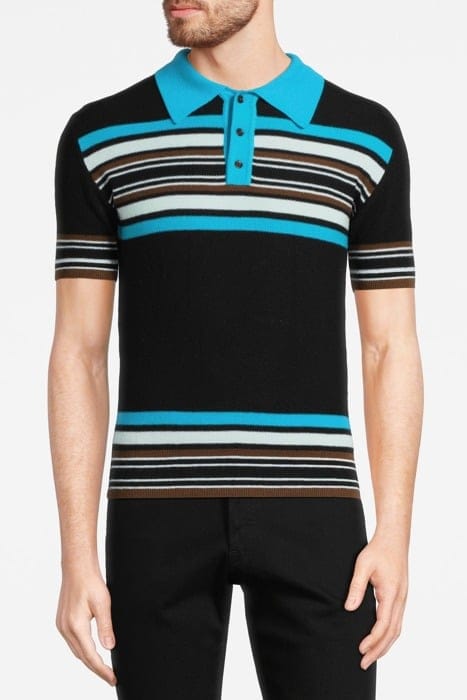 WALES BONNER – TROPIQUES POLO BLACK/GREEN/YELLOW | Online Outlet
