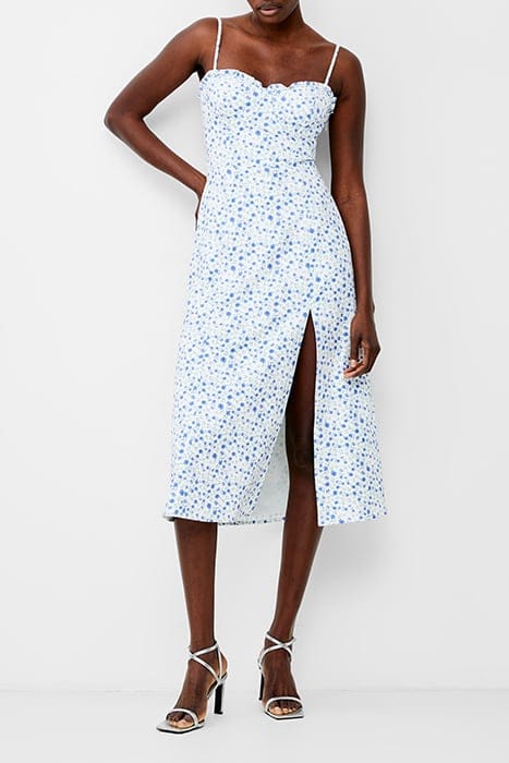 FRENCH CONNECTION CAMILLE ECHO CREPE STRAPPY DRESS SUM WH/BL 1