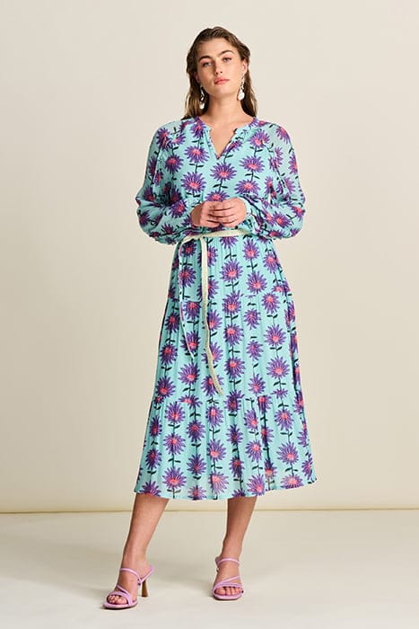 DRESS - GEORGIE FLOWER AQUA 1