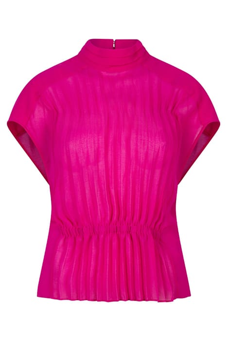 PENELOPE GATHERED DETAIL TOP HIBISCUS PINK 1