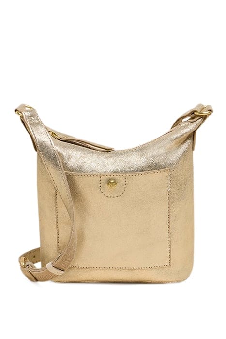 MINI FERN LEATHER CROSSBODY GOLD TONE METALLIC 1