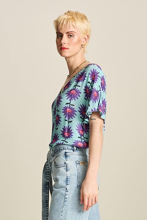 TOP - GEORGIE FLOWER AQUA 4