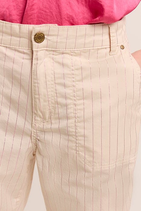 LOOSE PANT METALLIC DOT STRETCH TWILL IVORY 3
