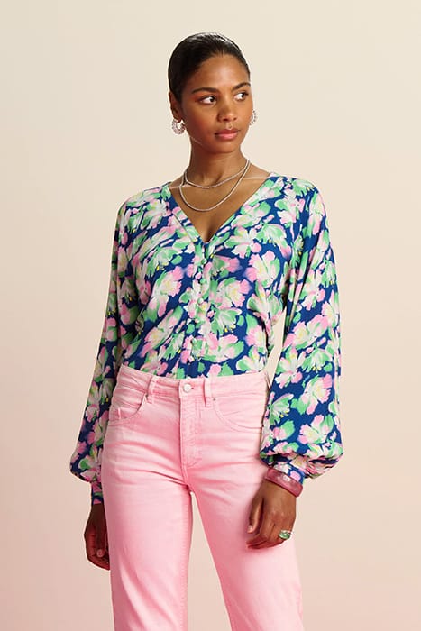 BLOUSE - LILIES BLUE 1