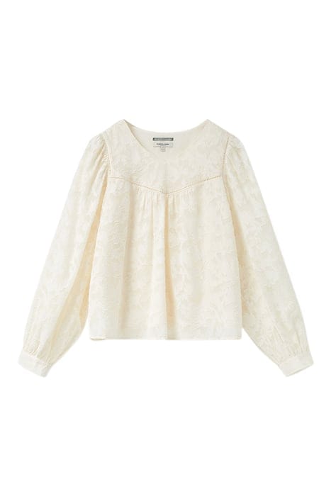 BLOUSE WITH LATTICE DETAIL IVORY 1