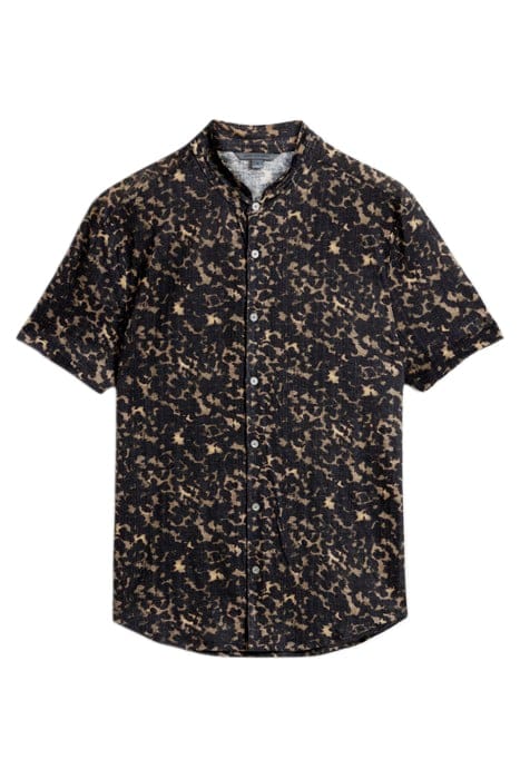 FLOREZ REGULAR FIT SS STAND COLLAR SHIRT SOIL 2