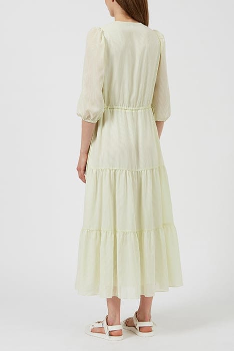 MICRO STRIPE TIERED DRESS WHITE 2