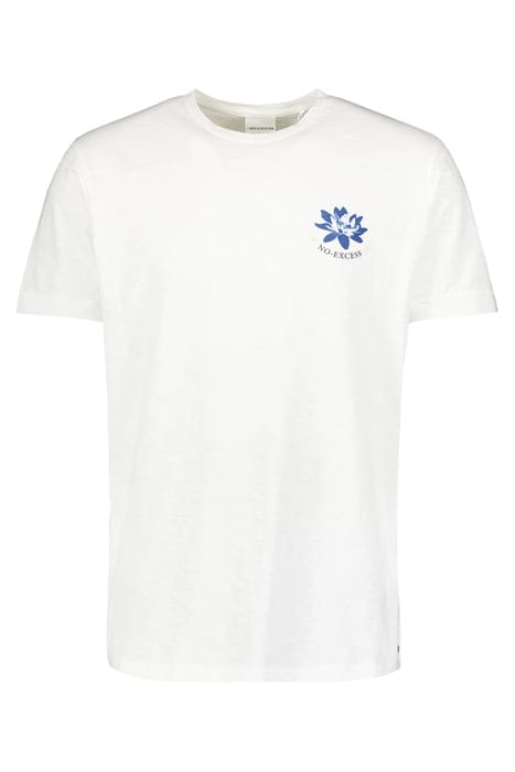T-SHIRT CREWNECK PLACED PRINTS GARMENT DYED SLUB WHITE 4