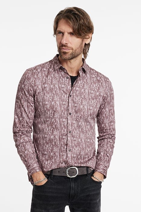 ROSS SLIM FIT LS SPORT SHIRT W/ MAUVE RE WORN MAUVE 1
