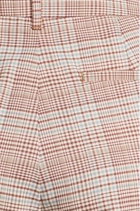 ROSE - PLEATED HIGH RISE WIDE LEG CHECK PANT PRINCE OF WALES 5