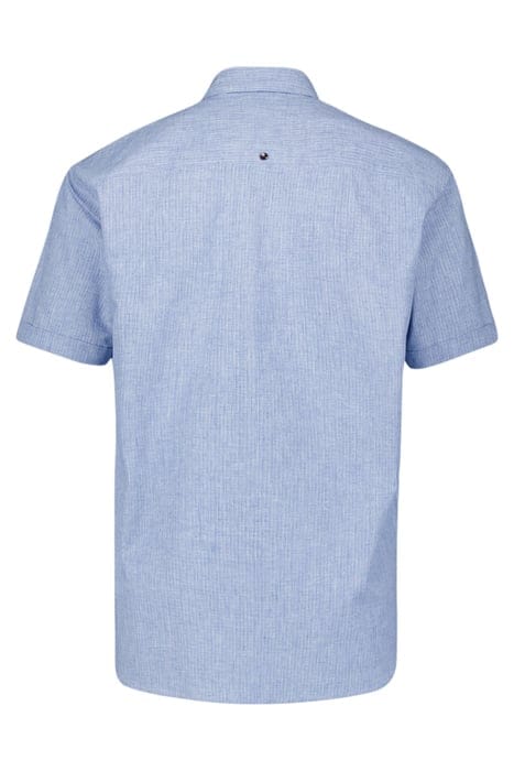 SHIRT SHORT SLEEVE 2 TONE WITH LINEN COBALT 5