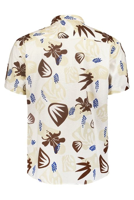 SHIRT SHORT SLEEVE RESORT COLLAR ALLOVER PRINTED RELIEF WHIT 5
