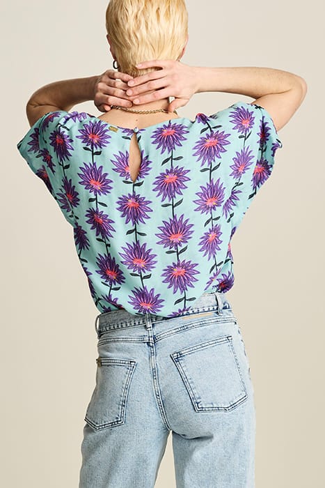TOP - GEORGIE FLOWER AQUA 5