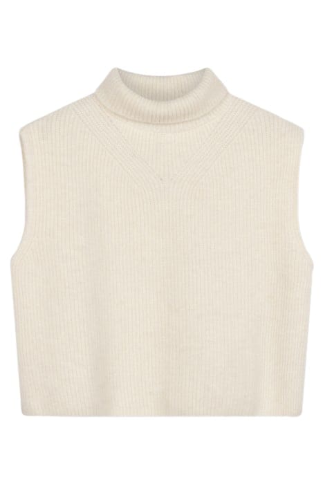 SHORT SOFT KNIT SWEATER ECRU 2
