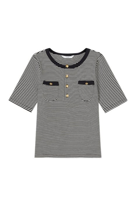 CHARLIE STRIPE T-SHIRT BLACK/CREAM 4