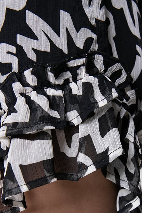 SUZE MARKER RUFFLE MINI DRESS BLACK/WHITE 7