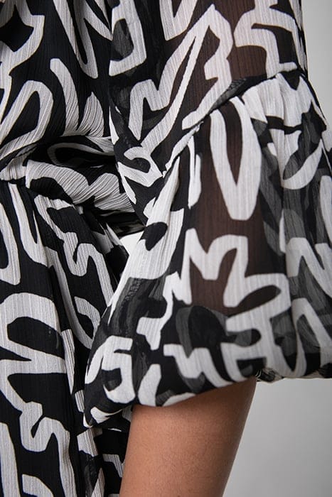 SUZE MARKER RUFFLE MINI DRESS BLACK/WHITE 6