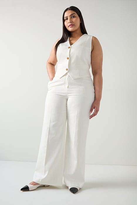 AMI WIDE WIDE-LEG & FLARED JEANS ECRU 1