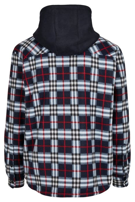 HOODED POLAR FLEECE OVERSHIRT MIDNIGHTNAVY/RED 5