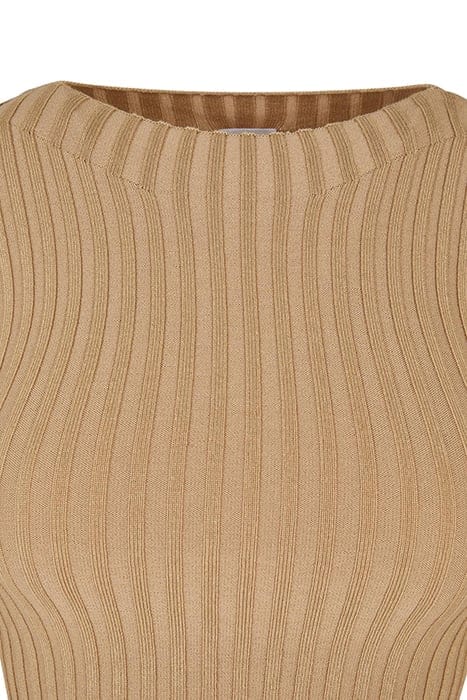 LADIES SHORT RIB KNIT TWISTED BACK SWEATER UNIONBEIGE 9