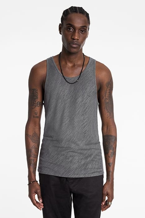 BROOME SLIM FIT LINEN TANK TOP SEAL GREY 1