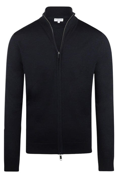 FINE MERINO ZIP THRU CARDIGAN NAVY 4