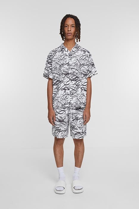 VISCOSE AOP RESORT SHIRT WHITESCRIBBLE 3
