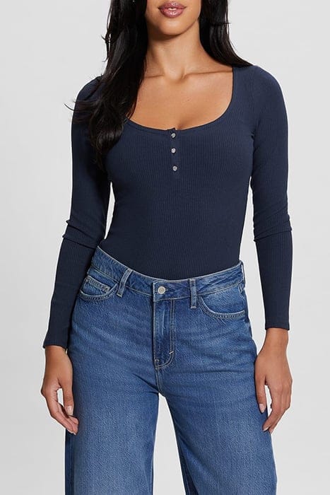 GUESS ECO LS KARLEE JEWEL BTN BLACKENED BLUE 1