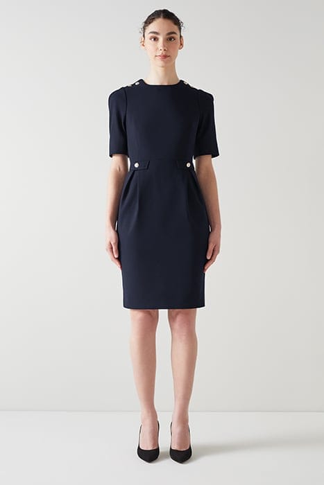 MARJORIE-BUTTON SHOULD MIDI DRESS NAVY 1