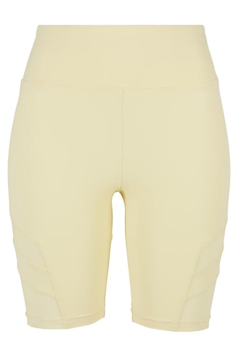 LADIES HIGH WAIST TECH MESH CYCLE SHORTS SOFTYELLOW 4