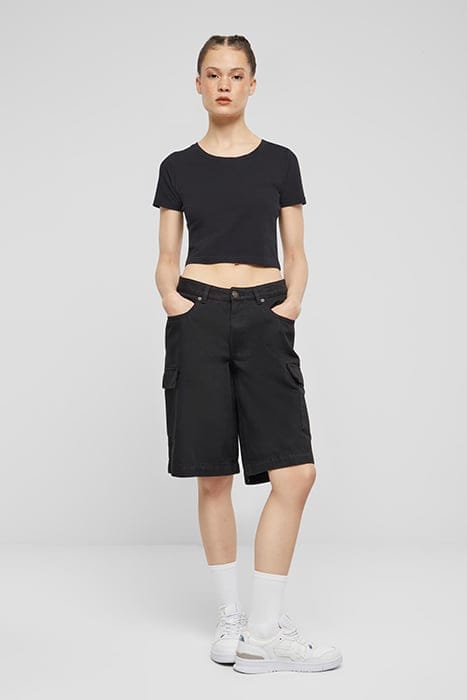 LADIES COTTON CARGO BERMUDA BLACK 3