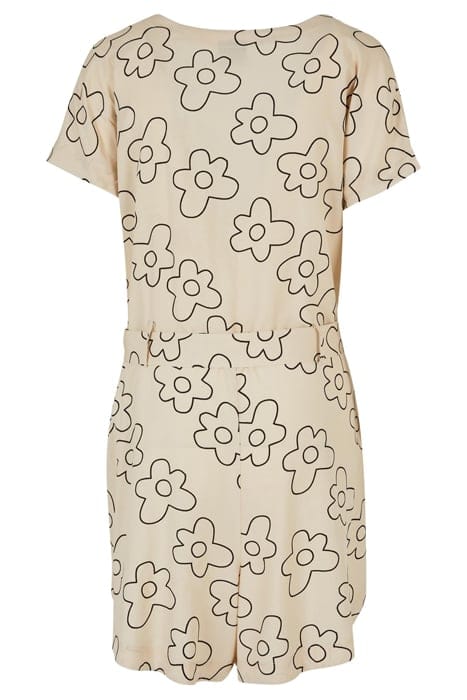 LADIES SHORT VISCOSE BELT JUMPSUIT SOFTSEAGRASSFLOWER 5