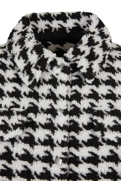 LADIES AOP SHERPA OVERSHIRT BLACKHOUNDSTOOTH 8