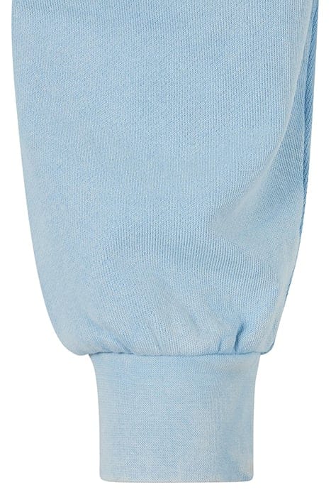 LADIES CROPPED FLOWER EMBROIDERY TERRY CREWNECK BALTICBLUE 10