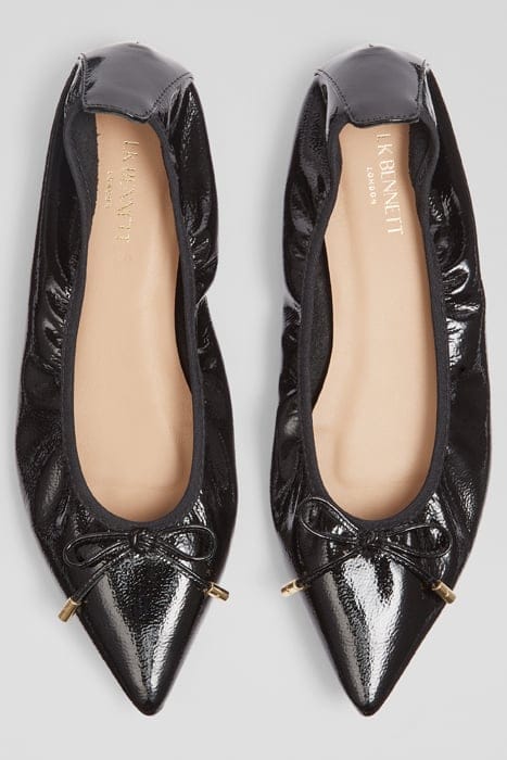 TILLY POINTED BALLERINA SHOES BLACK 2