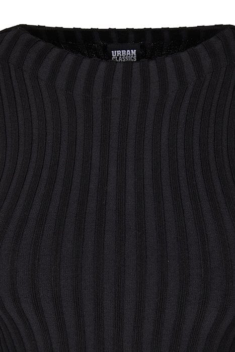 LADIES SHORT RIB KNIT TWISTED BACK SWEATER BLACK 9