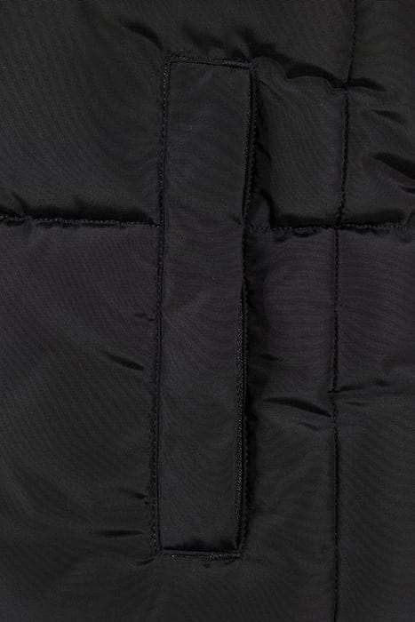 LADIES REVERSIBLE CROPPED PUFFER VEST BLACK/FUCHSIA 10