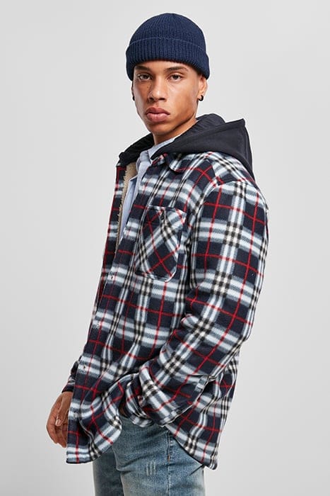 HOODED POLAR FLEECE OVERSHIRT MIDNIGHTNAVY/RED 6