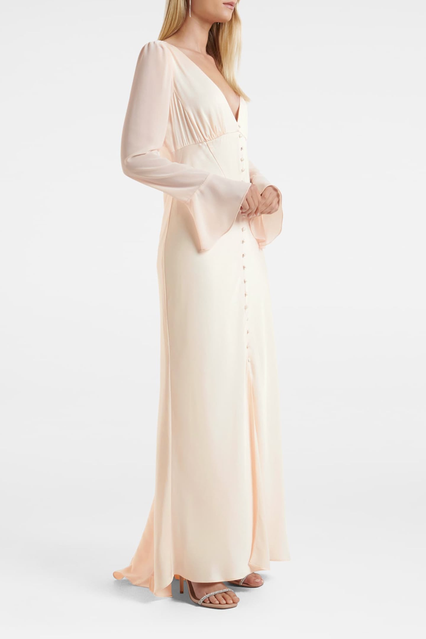 WILLOW LONG SLEEVES BUTTON DOWN MAXI DRESS IVORY 4
