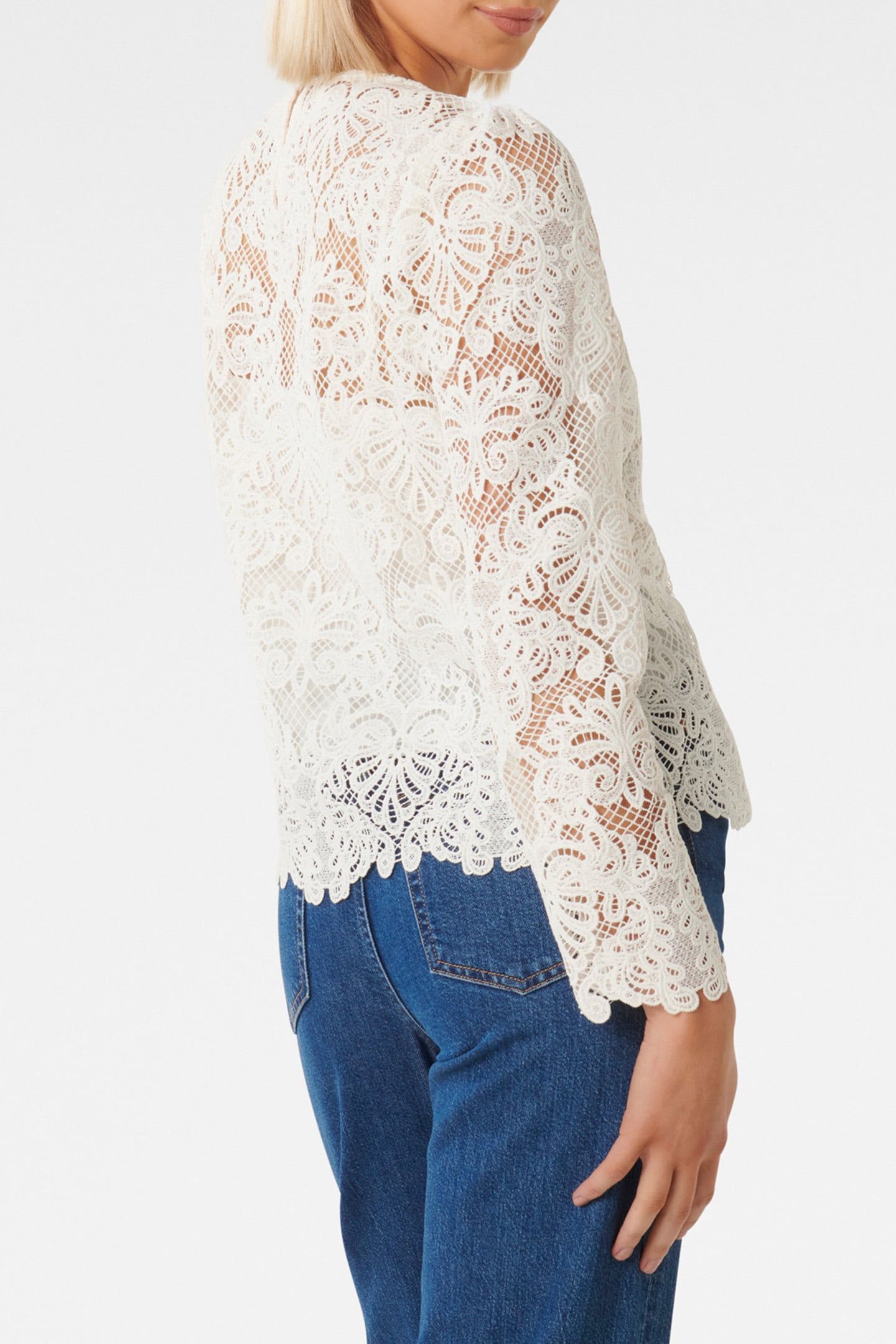 LUCILLE LACE SHELL TOP PORCELAIN 2